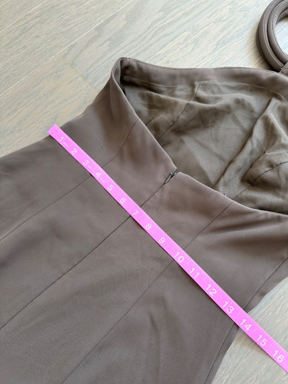 Ronny Kobo Lenox Gown Maxi Dress Brown Crepe Halter - Size Small - Picture 11 of 13